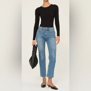 DL1961 Women's Mara Straight Mid Rise Instasculpt Ankle Jeans Light Wash Sz 25